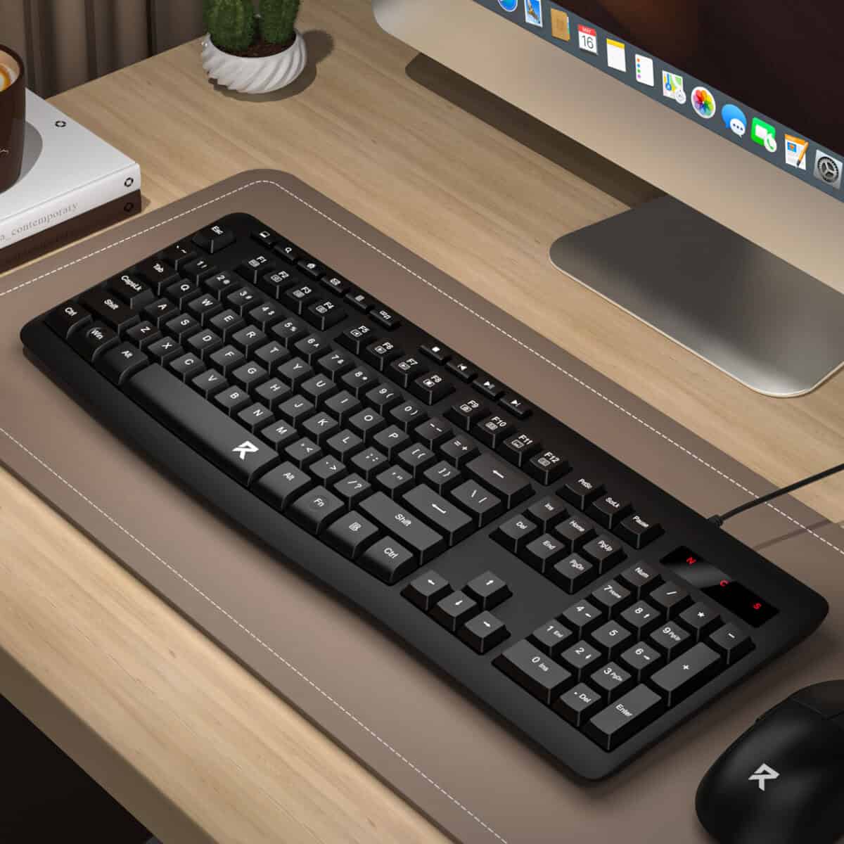 Redragon BK-7366 Full-size Ergonomic Wired Membrane Office Keyboard – Black