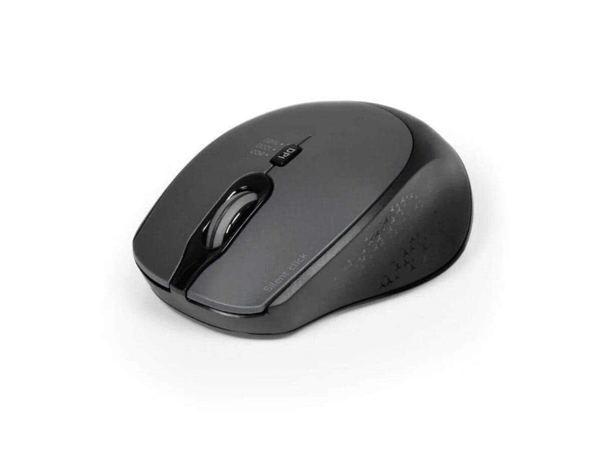 Port Wireless Silent 3600DPI 3 Button USB and Type-C Dongle Mouse – Black