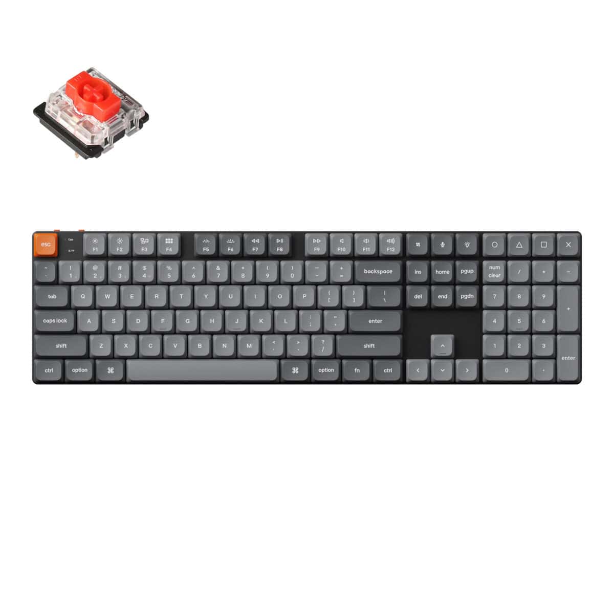 Keychron K5 Max QMK/VIA Full-sized Wireless Custom Mechanical Keyboard – RED Switches