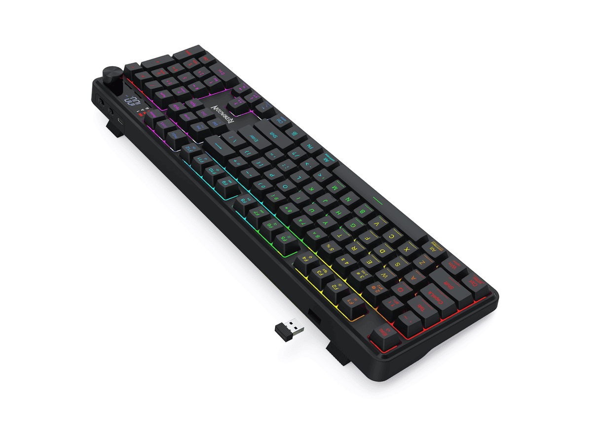 redragon rm104 pro volcano rgb wireless membrane gaming keyboard black