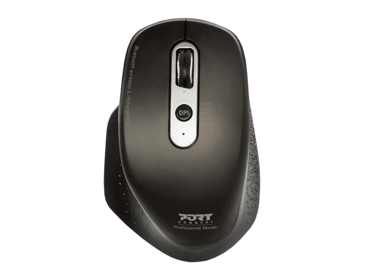 Port Connect Wireless Rechargeable Executive Bluetooth Mouse – Black