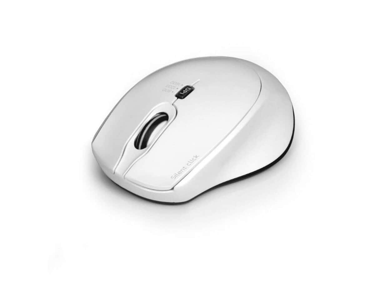 Port Wireless Silent 3600DPI 3 Button USB and Type-C Dongle Mouse – White