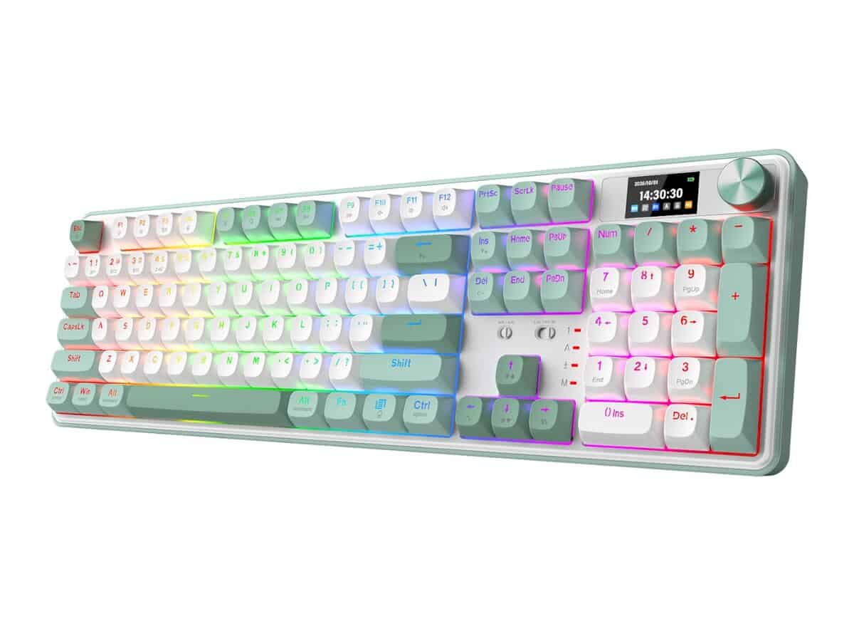 Redragon WYVERN K761 Pro Full-size RGB Wireless Mechanical Gaming Keyboard – White/Green