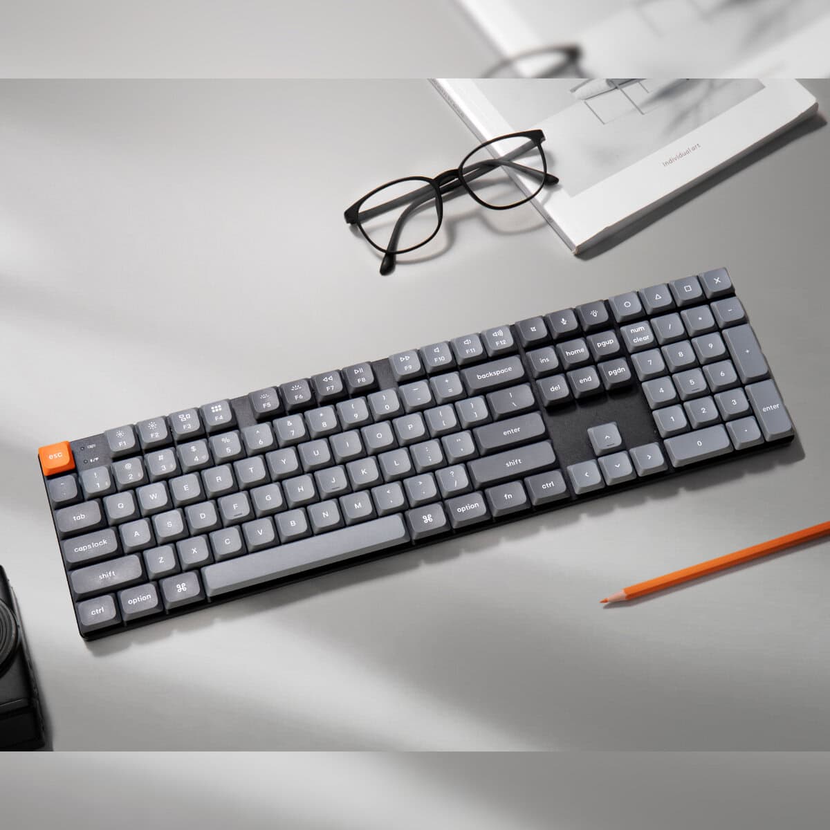 Keychron K5 Max QMK/VIA Full-sized Wireless Custom Mechanical Keyboard – RED Switches