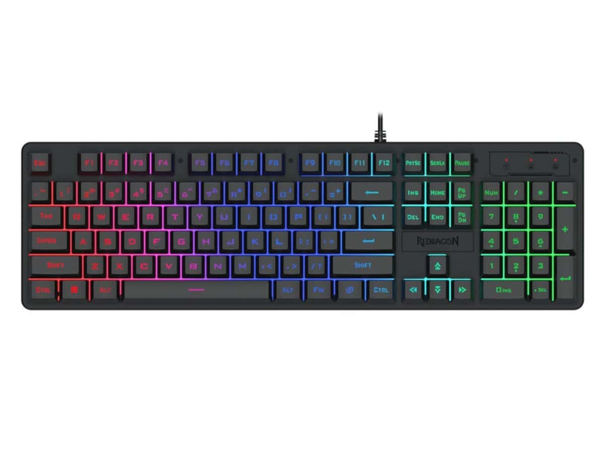 Redragon K521 Upgrade Rainbow LED 104-Key Membrane Gaming Keyboard