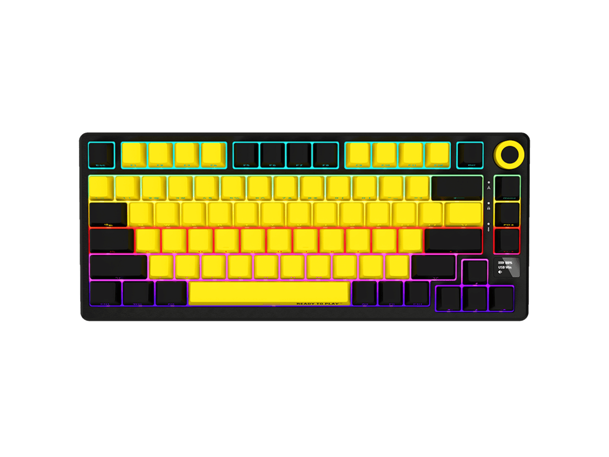 LORGAR KBP7075W Wireless 75% Mechanical Gaming Keyboard Pro – Black/Yellow