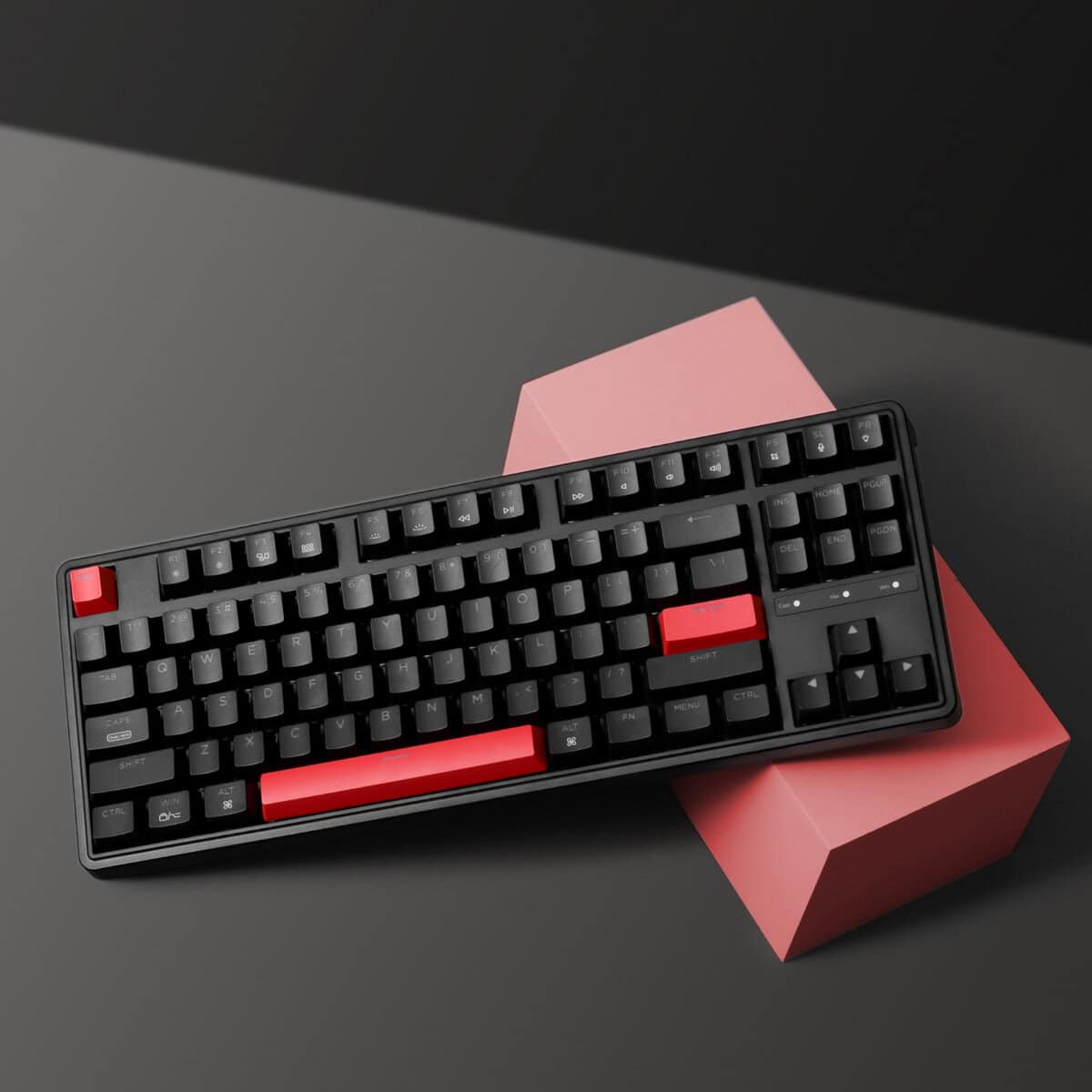 keychron c3 pro qmk/via wired mechanical keyboard (80% layout, red switches, abs keycaps)