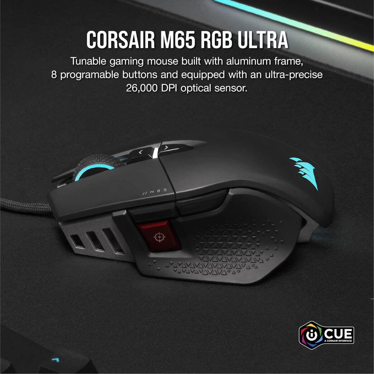 Corsair M65 RGB ULTRA Tunable FPS 26000 DPI Gaming Mouse – Black