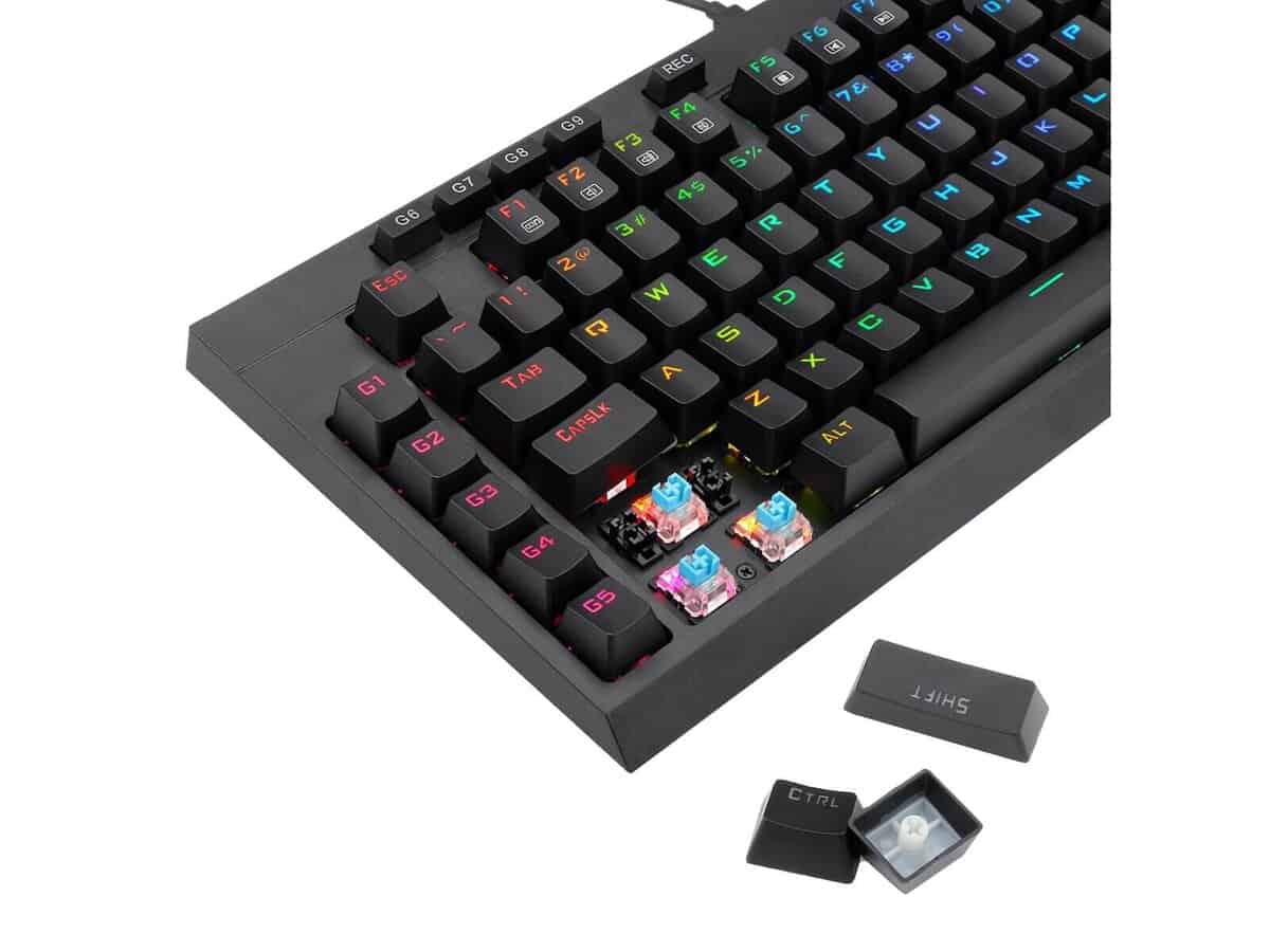 Redragon K588 RGB Pro BROADSWORD TKL Mechanical Wired Gaming Keyboard – Black