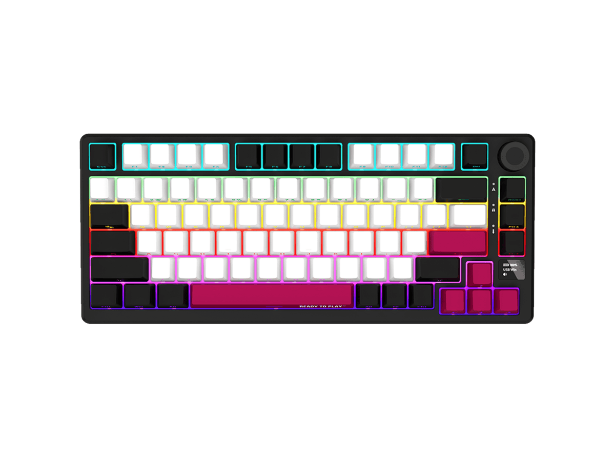LORGAR KBP7075W Wireless 75% Mechanical Gaming Keyboard Pro – Black/Red