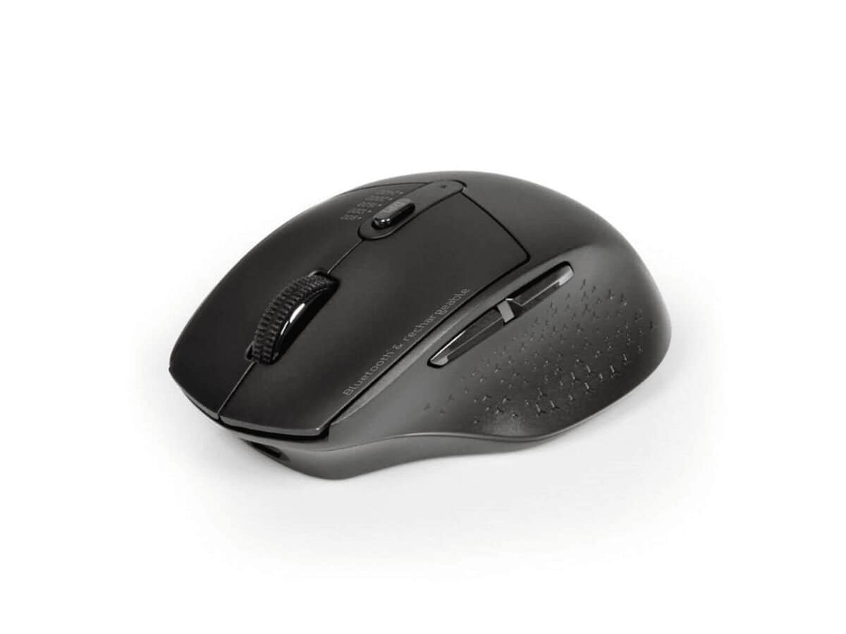 Port Wireless Rechargeable 1600DPI 5 Button Bluetooth Mouse – Black