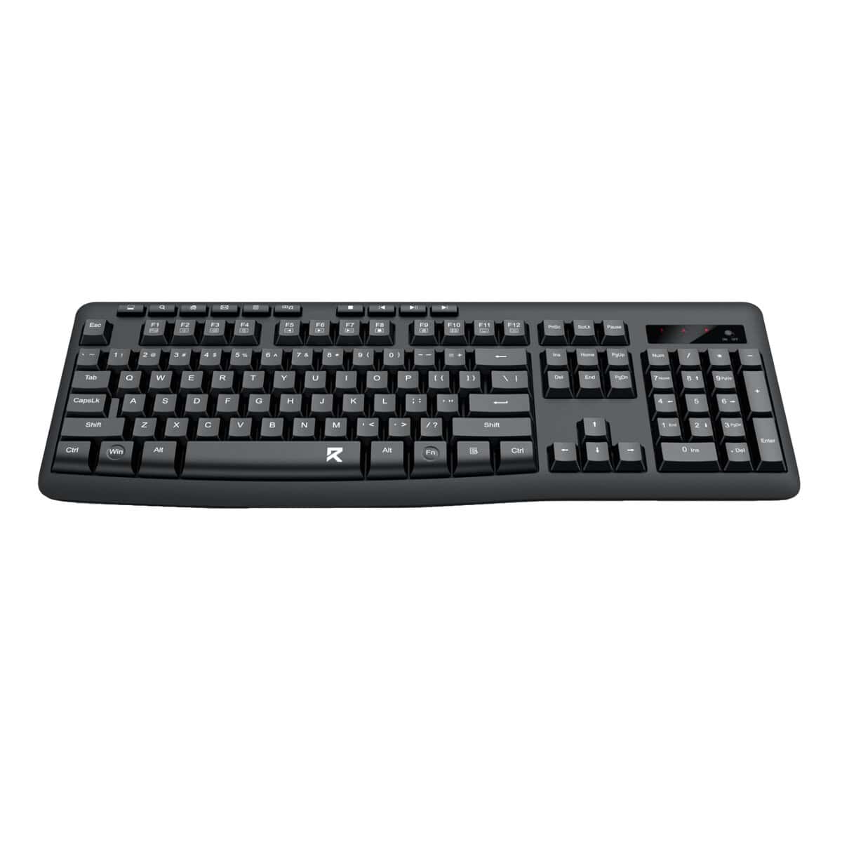 Redragon BK-7367 Full-size Ergonomic Wireless Membrane Office Keyboard – Black