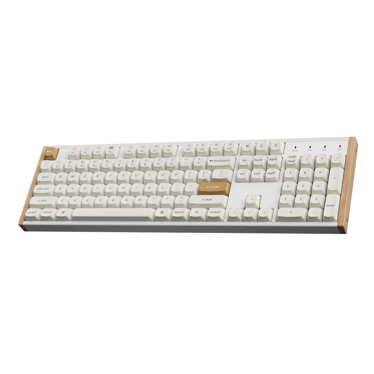 Keychron K10 HE Special Edition Full-size Hot-Swap Gateron Dbl-Rail Nebula Switch RGB Wireless Keyboard – White (Wood + Al)