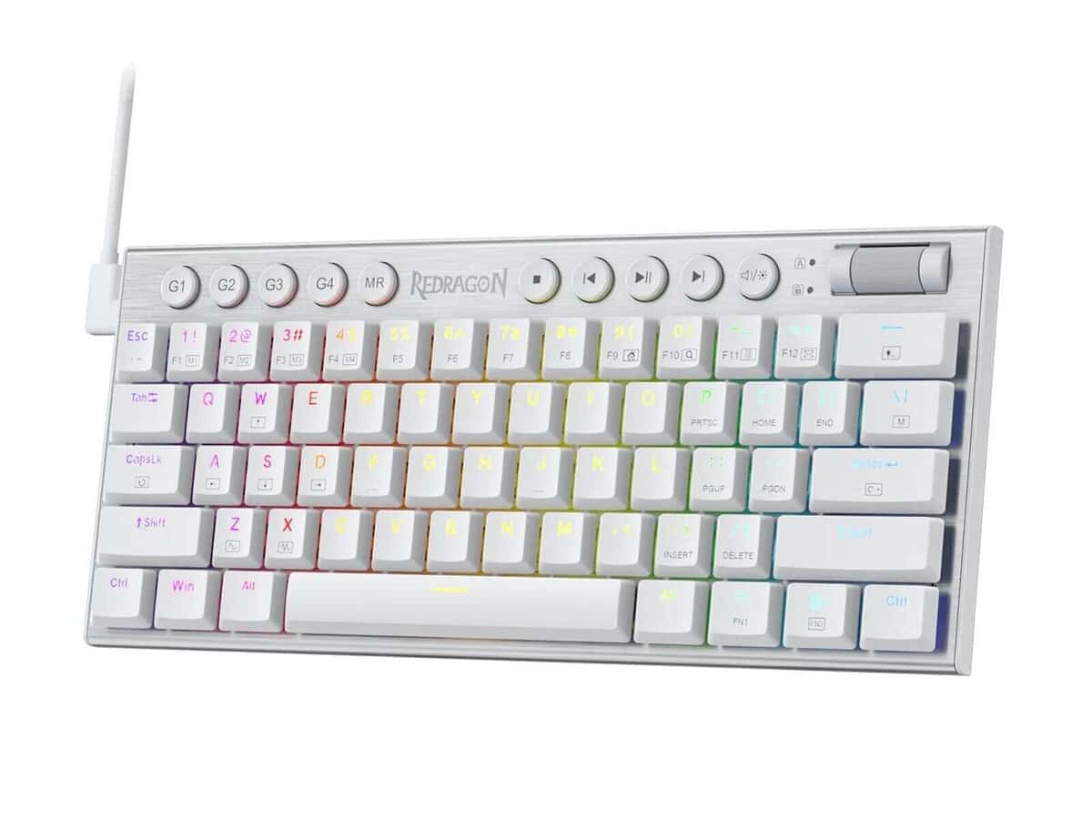 Redragon K632 HORUS Mini 60% RGB Wired Gaming Keyboard – White