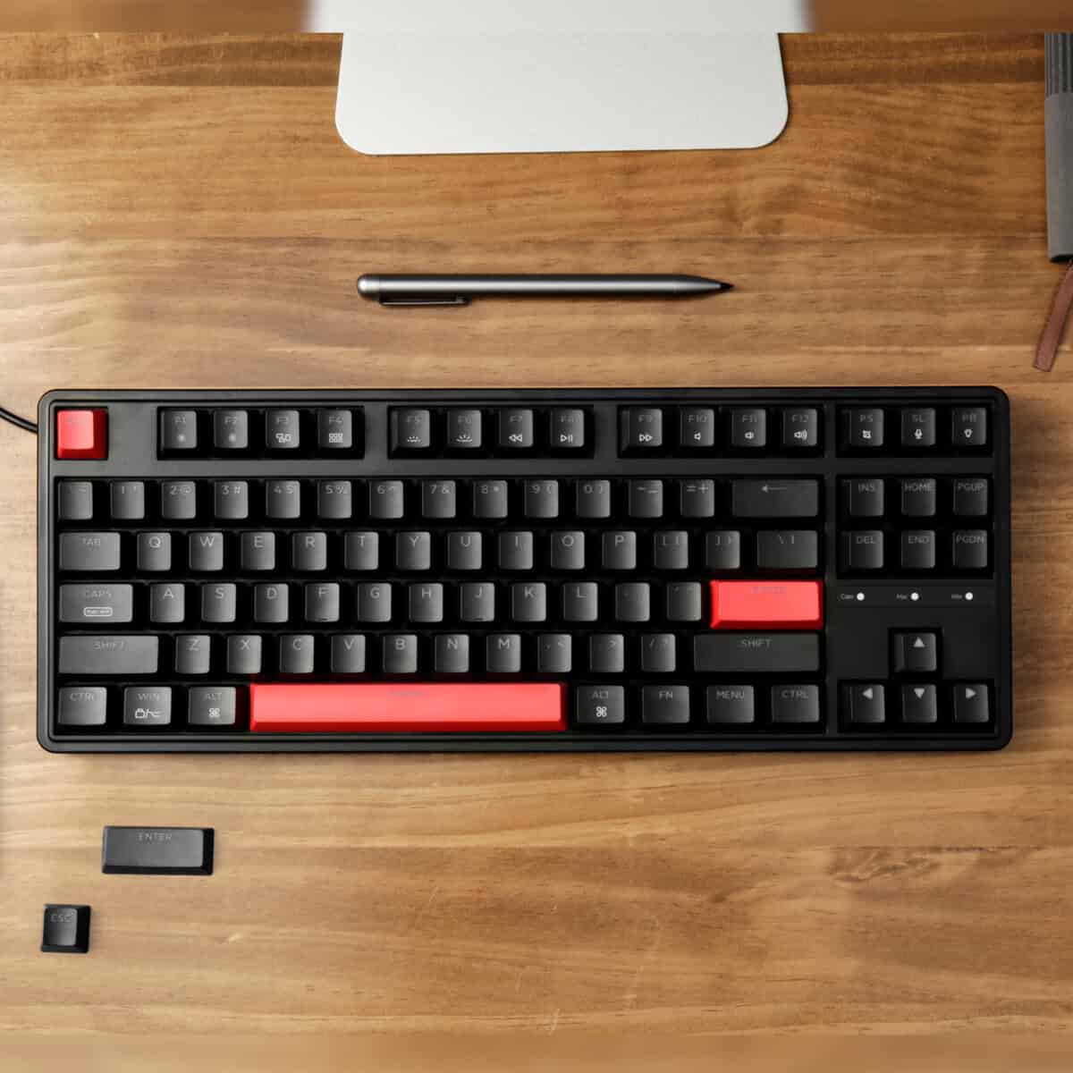 keychron c3 pro qmk/via wired mechanical keyboard (80% layout, red switches, abs keycaps)