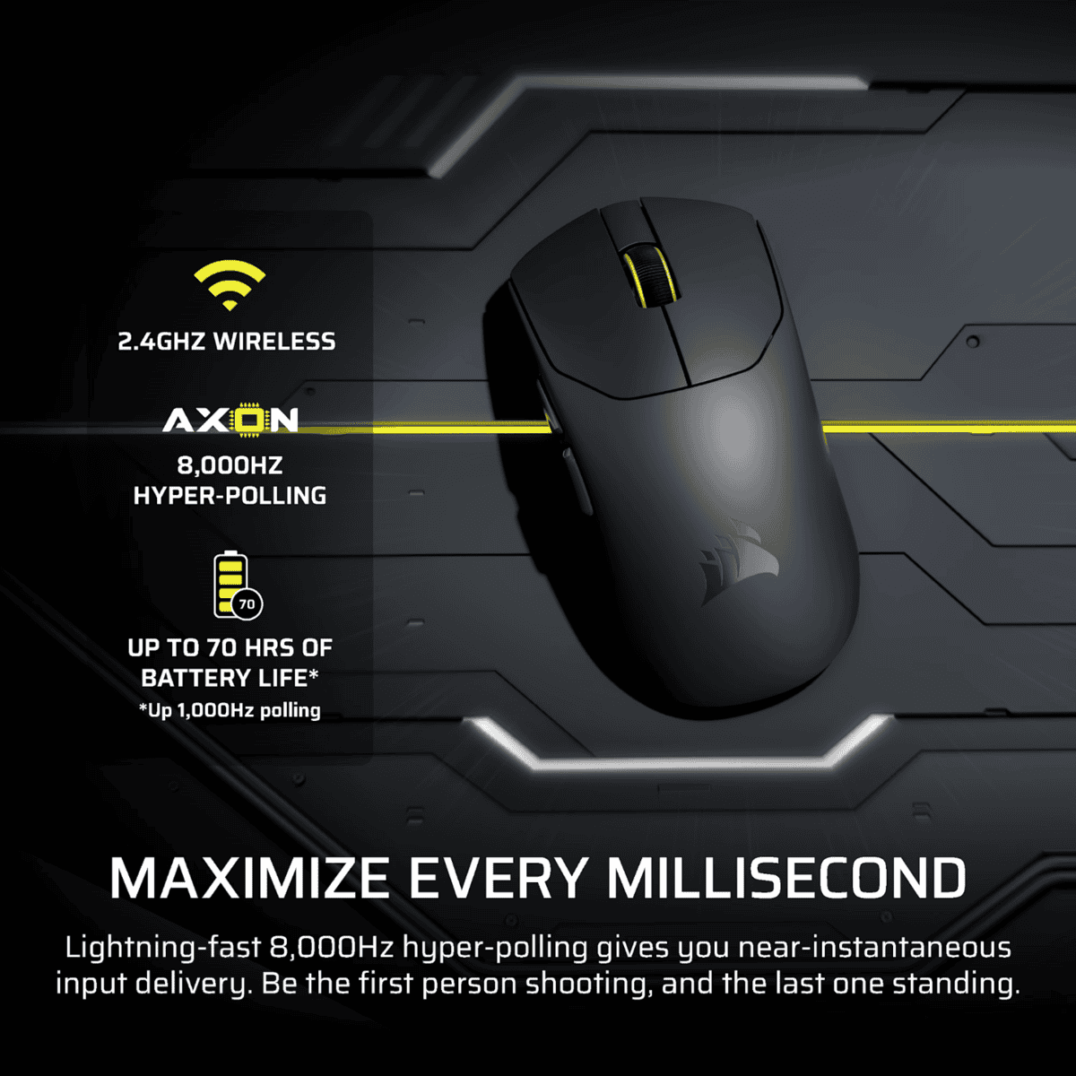 Corsair SABRE v2 PRO Ultralight Wireless 30000 DPI Gaming Mouse – Black
