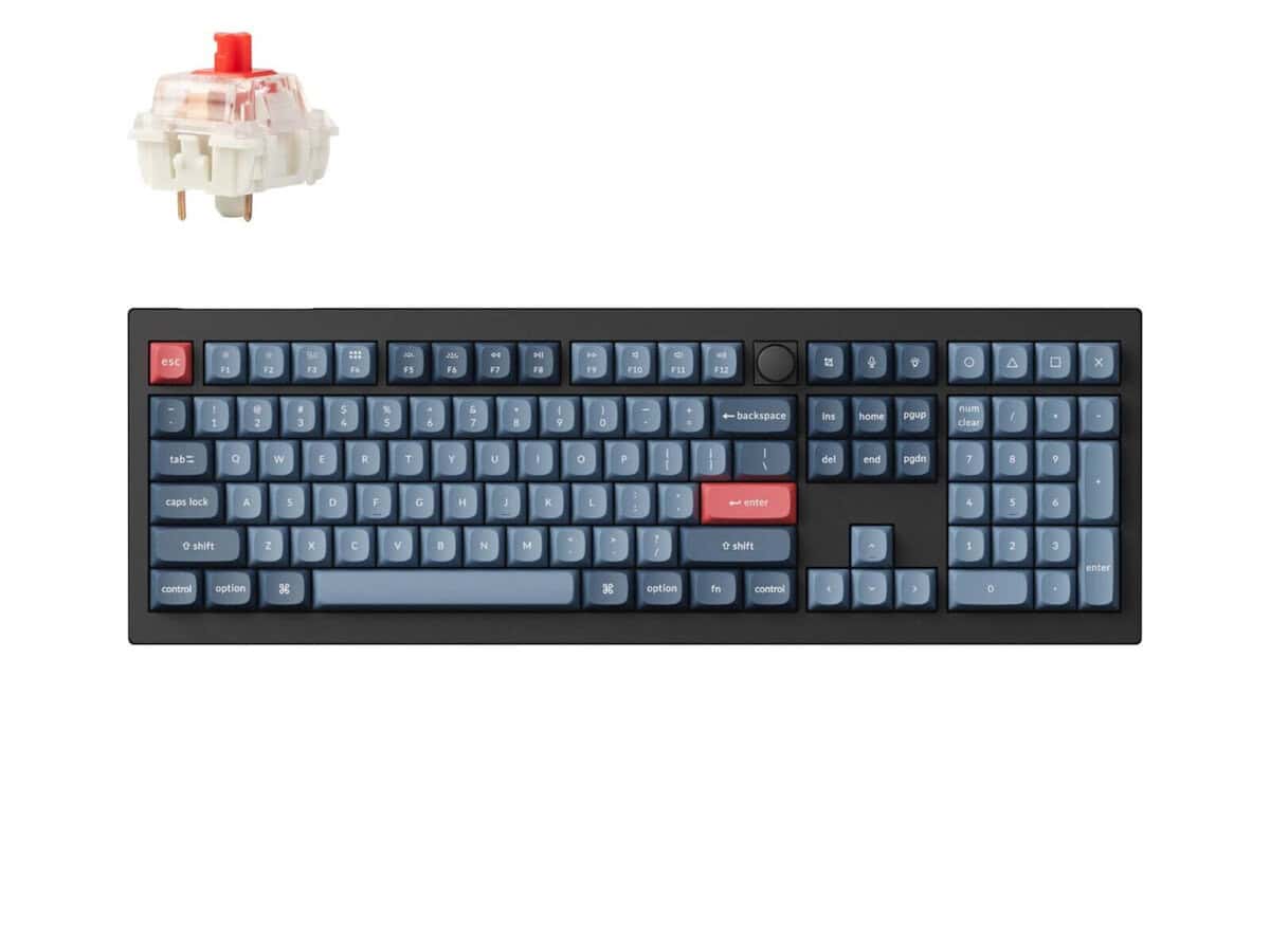 Keychron V6 Max QMK/VIA RED Wireless Custom Mechanical Keyboard | RED Switch – Black