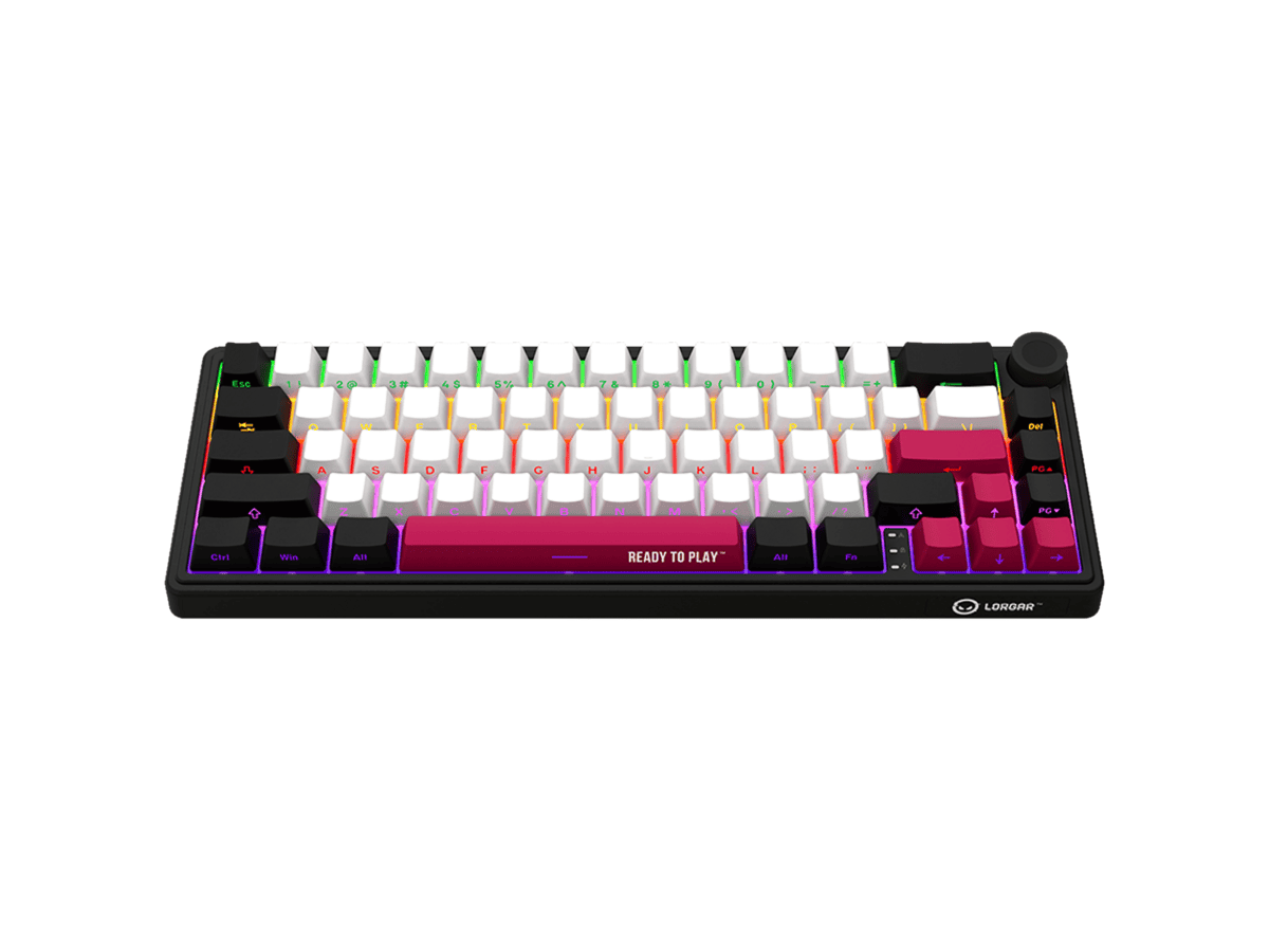 LORGAR KBP70MW, Wireless 65% Mechanical Gaming Keyboard Pro – Black/red
