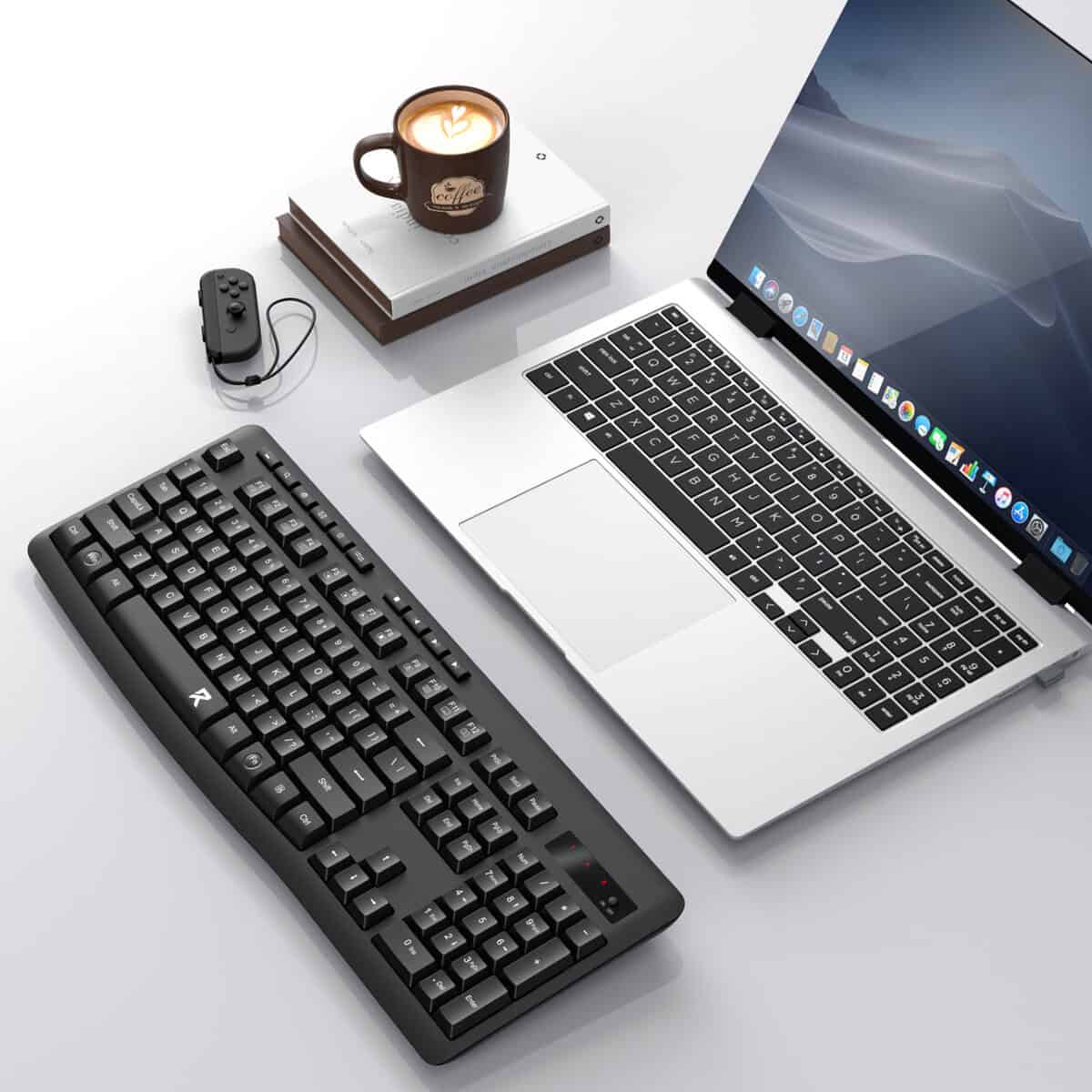 Redragon BK-7367 Full-size Ergonomic Wireless Membrane Office Keyboard – Black