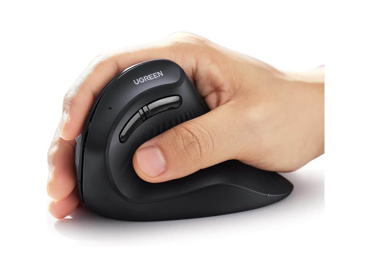 UGreen Multi-Mode Vertical Mouse Bluetooth and 2.4G Wireless – Black