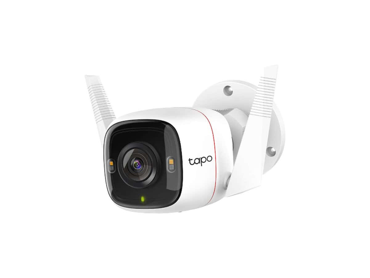 Tapo security camera on white background