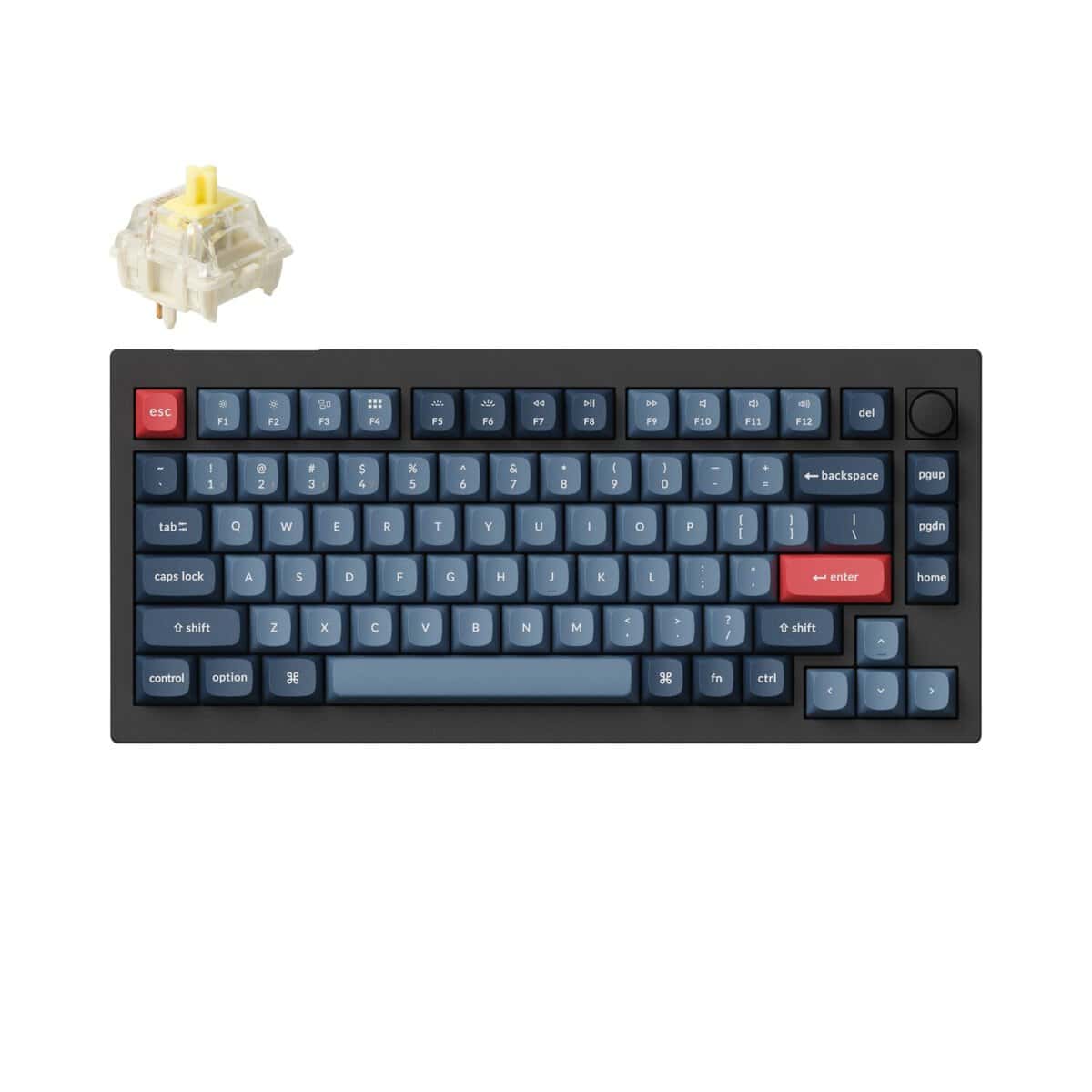 Keychron V1 Max QMK/VIA Wireless Custom Mechanical Keyboard – BANANA Switches, Black
