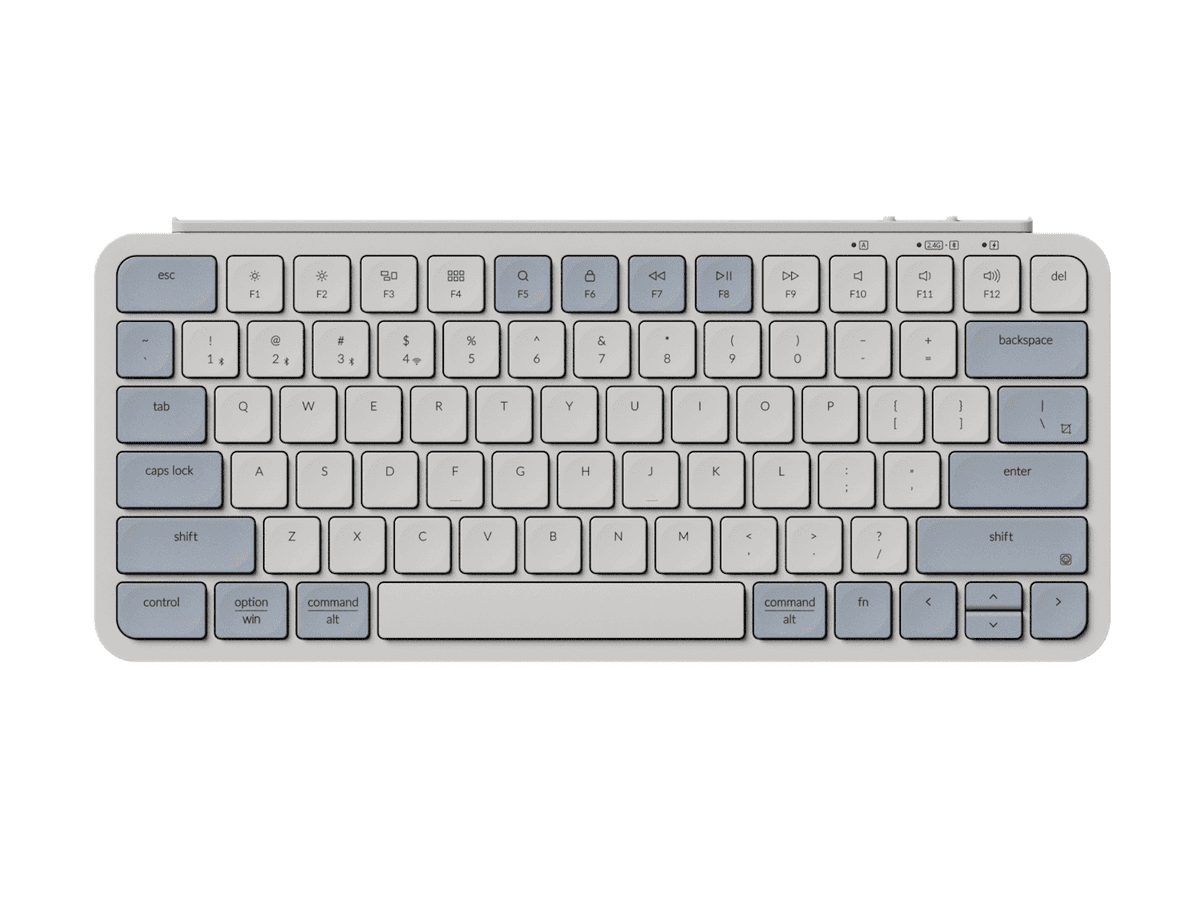 keychron b11 pro ultra slim 75% wireless keyboard retro blue