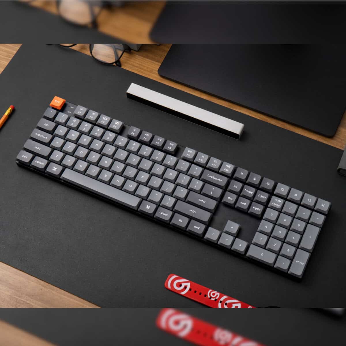 Keychron K5 Max QMK/VIA Full-sized Wireless Custom Mechanical Keyboard – RED Switches
