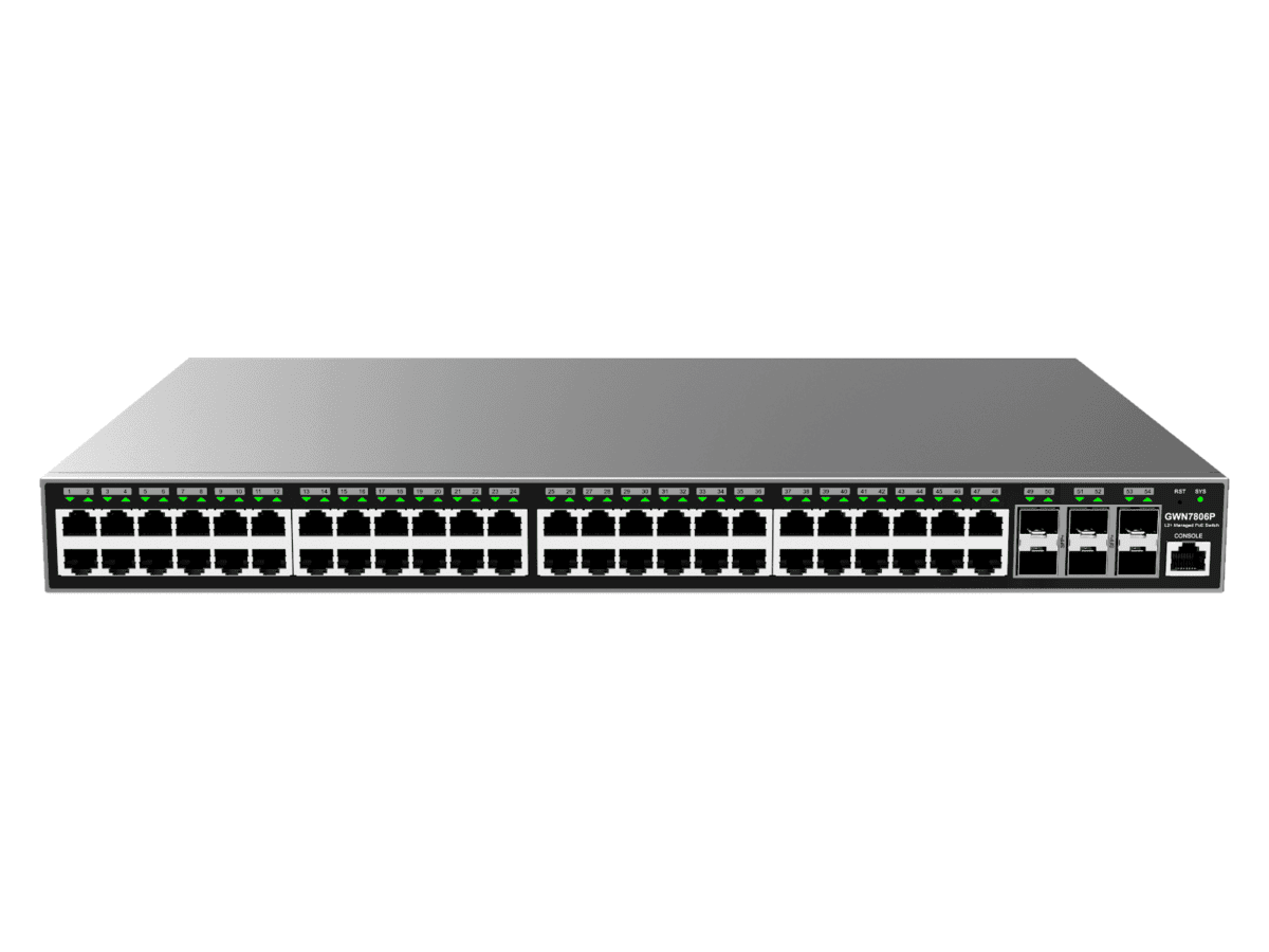Grandstream GWN7806P Enterprise L2 48 Port Managed GbE PoE+ Switch – 400W