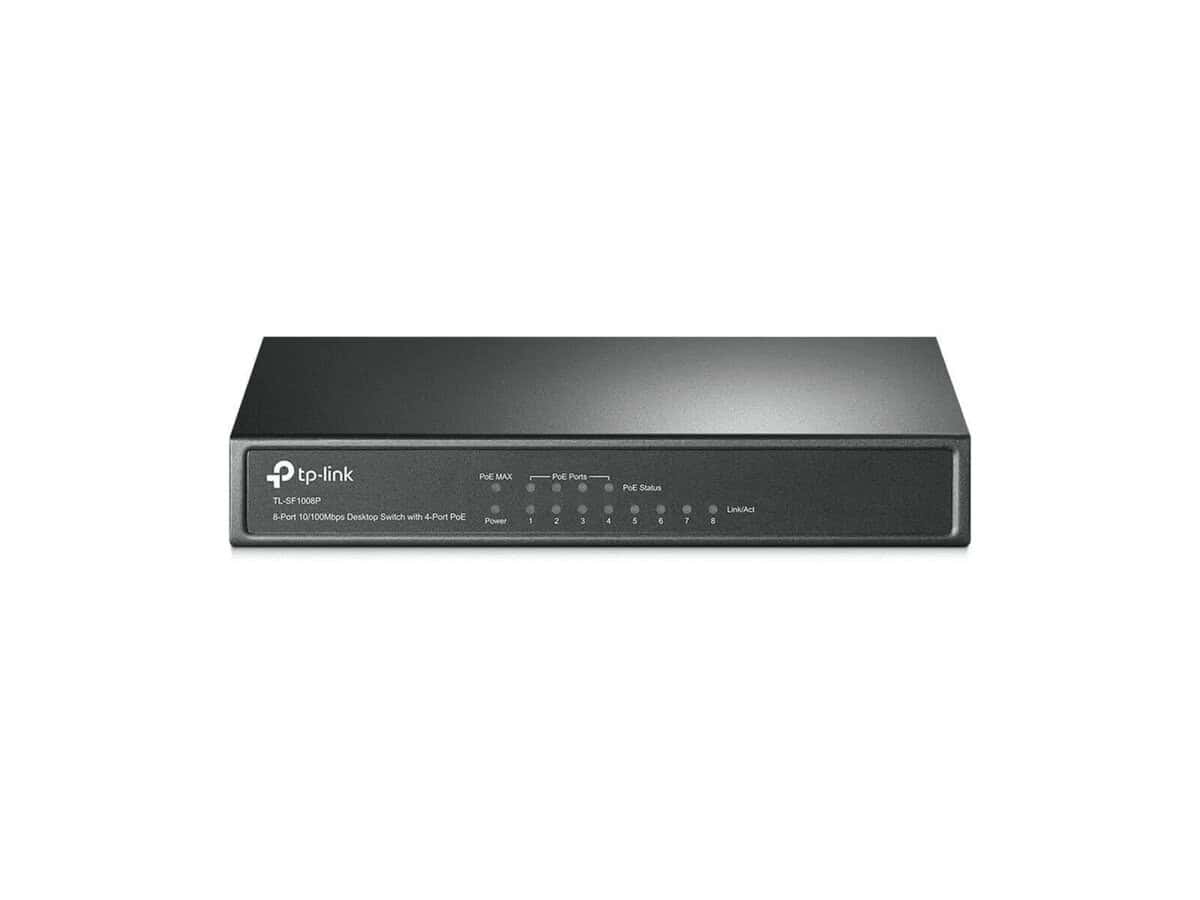 TP-LINK TL-SF1008P 8-Port 10/100Mbps Desktop Switch with 4-Port PoE+