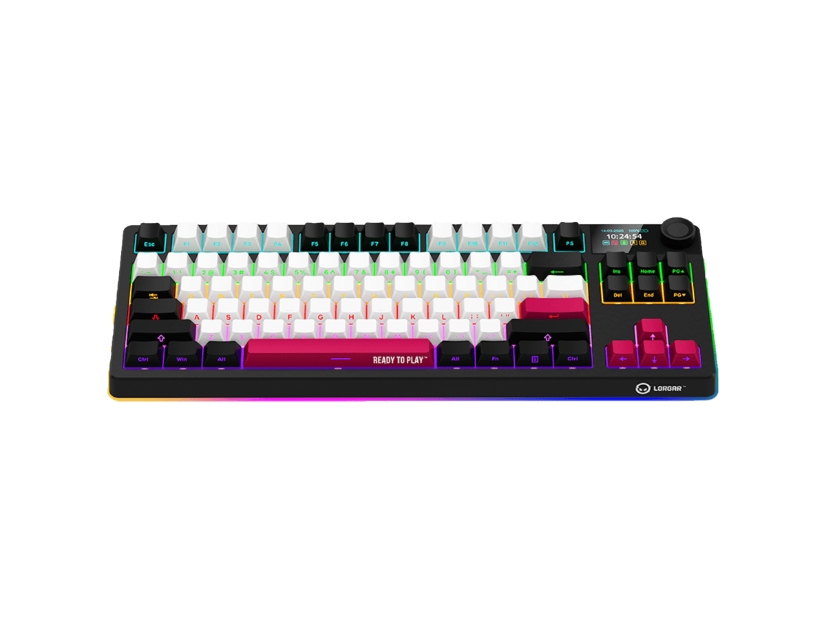 LORGAR KBP70TKLW Wireless TKL Mechanical Gaming Keyboard Pro – Black/Red