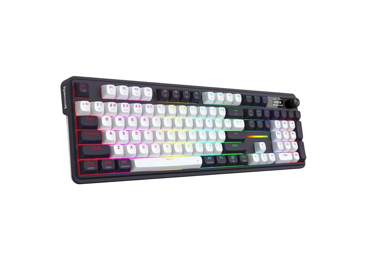 Redragon K762WB-RGB-PRO LCD Full-size Gasket Mechanical Keyboard – Black