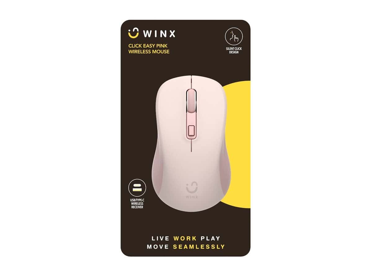 WINX CLICK Easy 1600DPI 2.4GHz Wireless Mouse – Pink