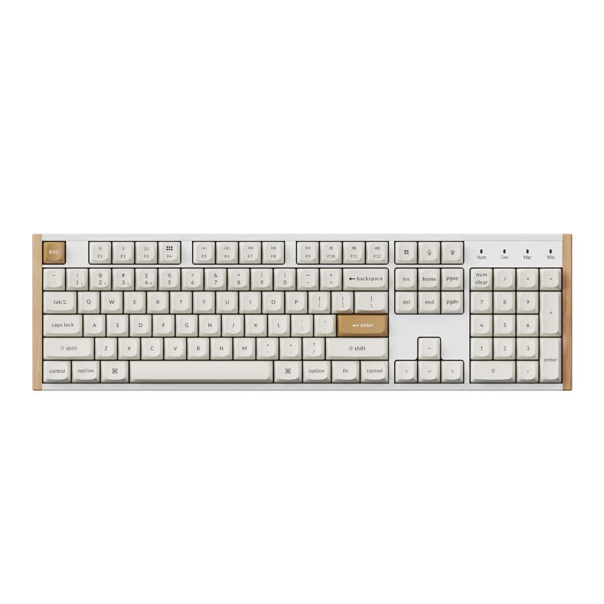 Keychron K10 HE Special Edition Full-size Hot-Swap Gateron Dbl-Rail Nebula Switch RGB Wireless Keyboard – White (Wood + Al)