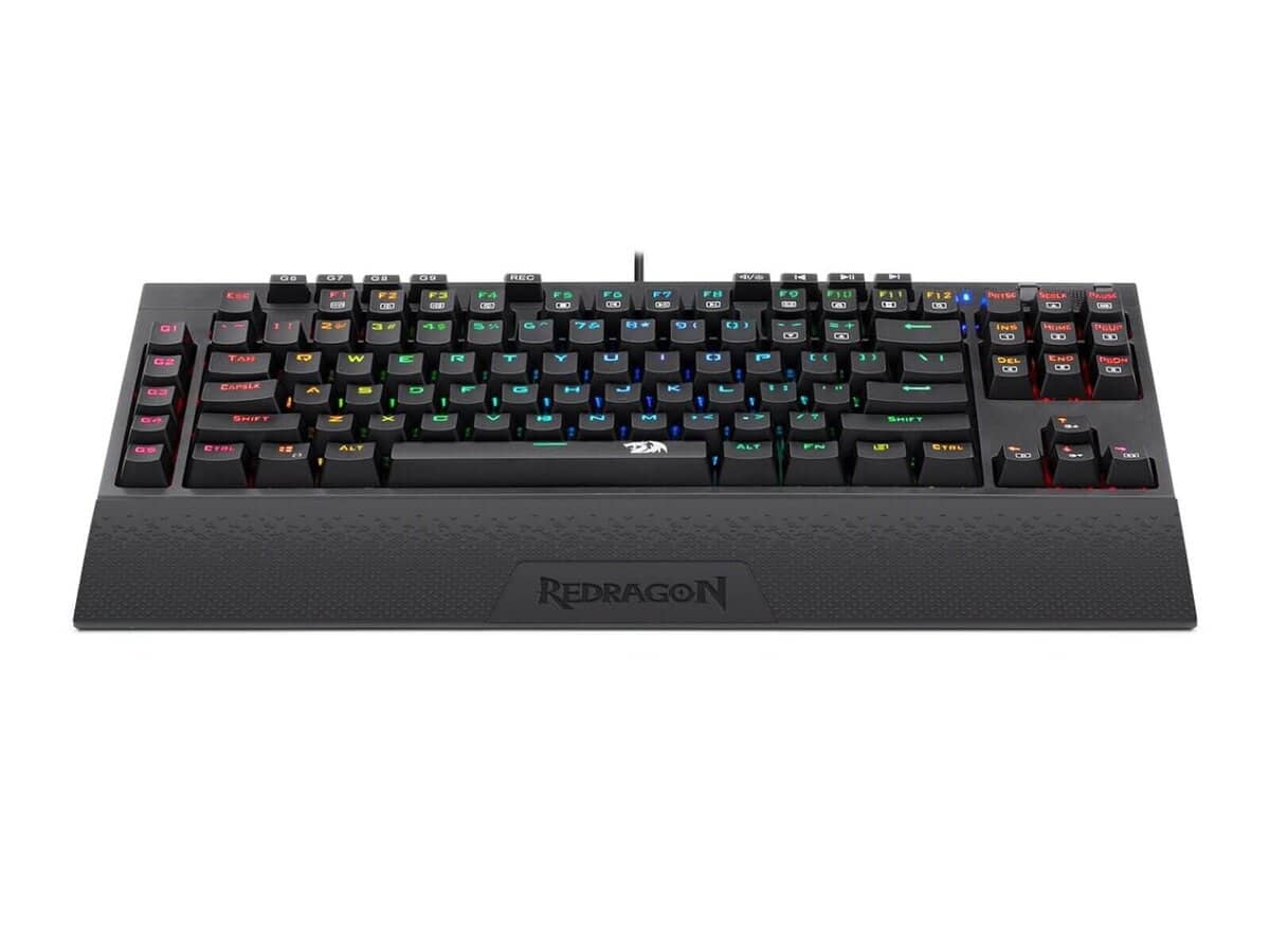 Redragon K588 RGB Pro BROADSWORD TKL Mechanical Wired Gaming Keyboard – Black