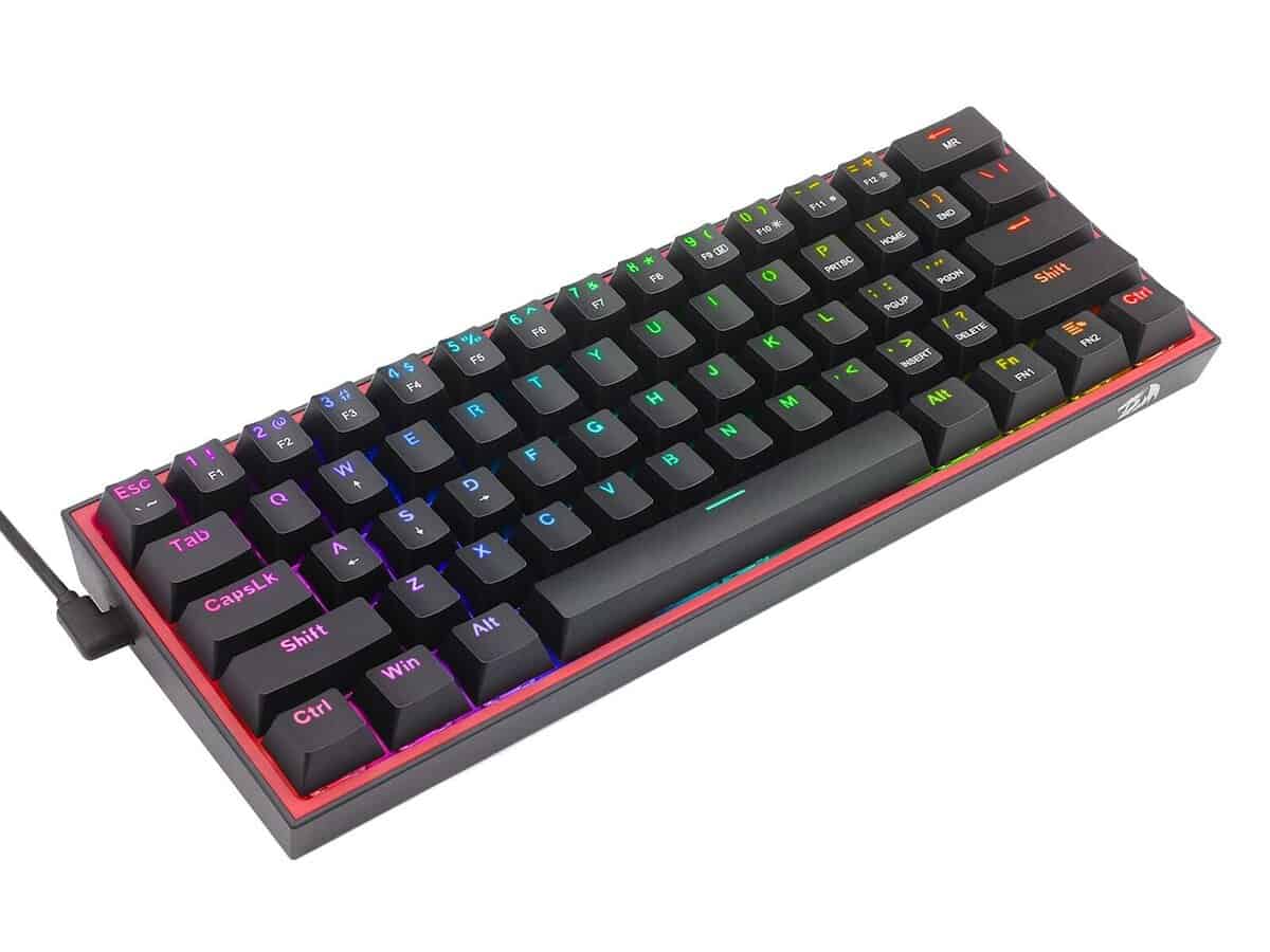 Redragon K617 FIZZ 60% Wired RGB Gaming Keyboard – Black