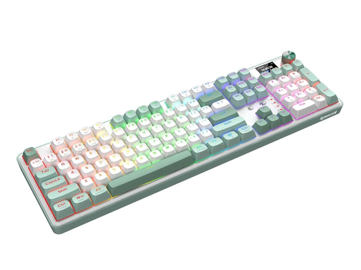 Redragon WYVERN K761 Pro Full-size RGB Wireless Mechanical Gaming Keyboard – White/Green