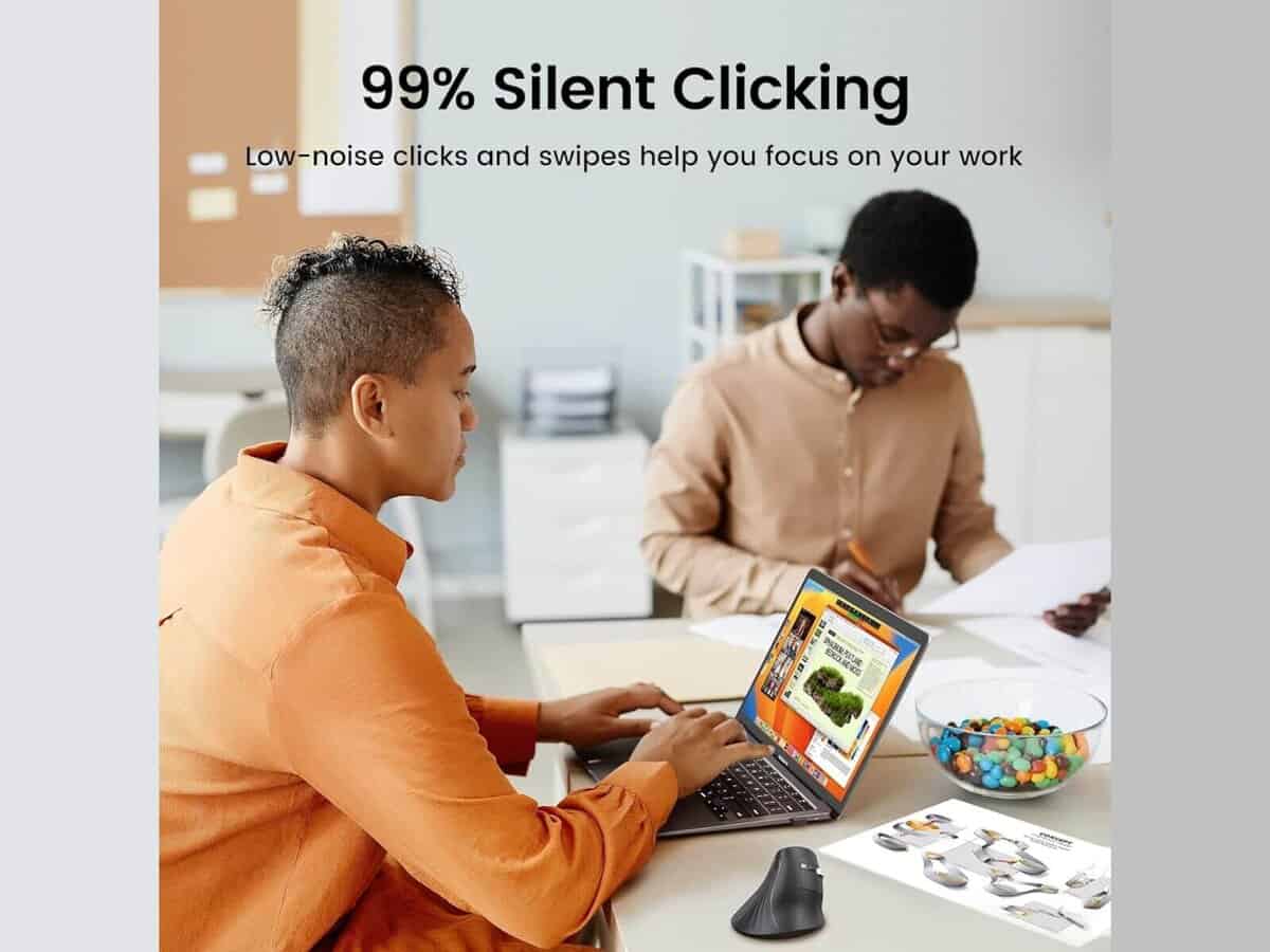 UGreen Multi-Mode Vertical Mouse Bluetooth and 2.4G Wireless – Black