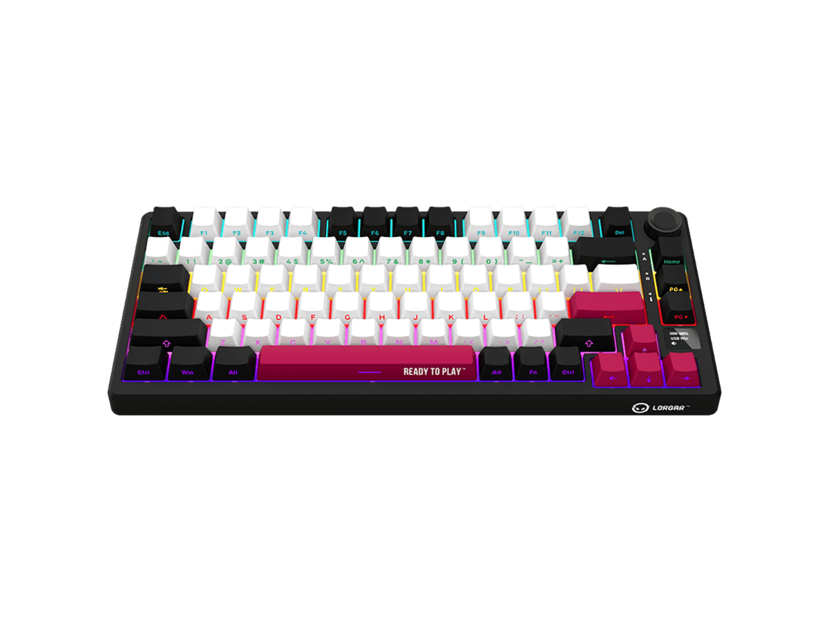LORGAR KBP7075W Wireless 75% Mechanical Gaming Keyboard Pro – Black/Red