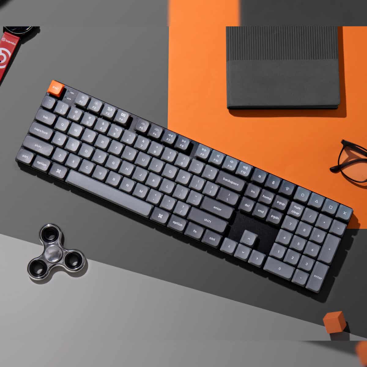 Keychron K5 Max QMK/VIA Full-sized Wireless Custom Mechanical Keyboard – RED Switches