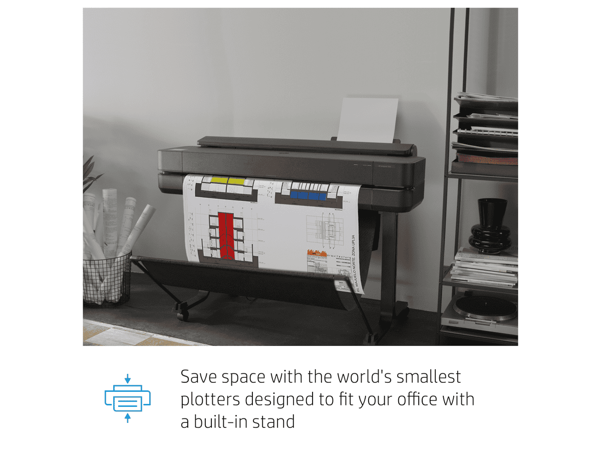 hp print, 30 sec/page on a1, 76 a1 prints per hour, up to 2400 x 1200 optimised dpi, hp thermal inkjet, sheet feed,roll feed, automatic sheet feeder, media bin, automatic horizontal cutter, gigabit et
