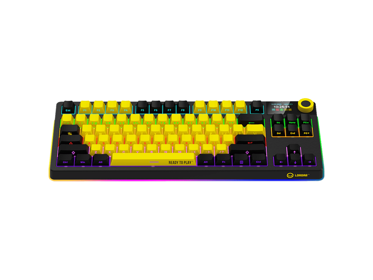 LORGAR KBP70TKLW Wireless TKL Mechanical Gaming Keyboard Pro – Black/Yellow