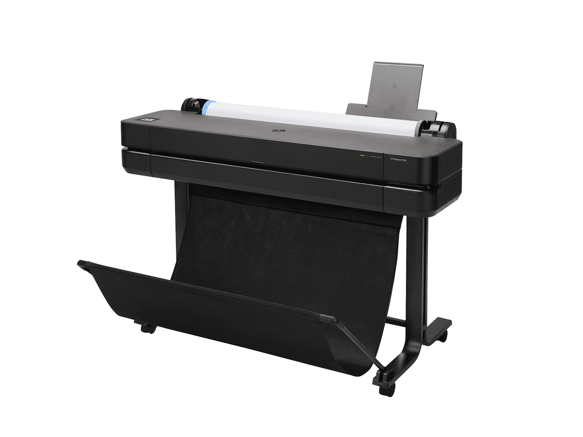 hp print, 30 sec/page on a1, 76 a1 prints per hour, up to 2400 x 1200 optimised dpi, hp thermal inkjet, sheet feed,roll feed, automatic sheet feeder, media bin, automatic horizontal cutter, gigabit et