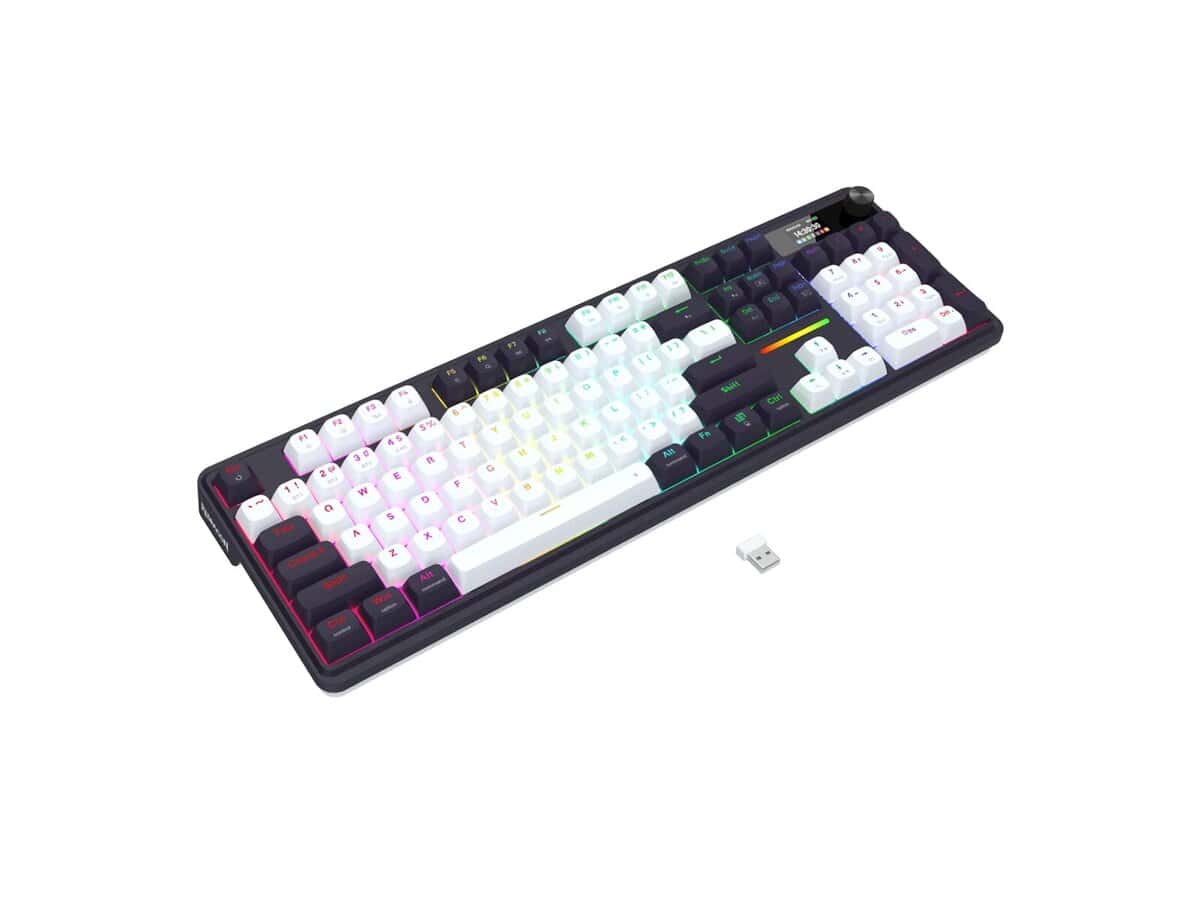Redragon K762WB-RGB-PRO LCD Full-size Gasket Mechanical Keyboard – Black