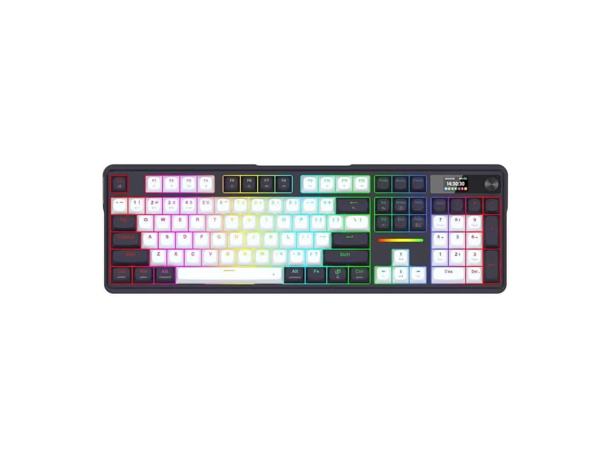 Redragon K762WB-RGB-PRO LCD Full-size Gasket Mechanical Keyboard – Black