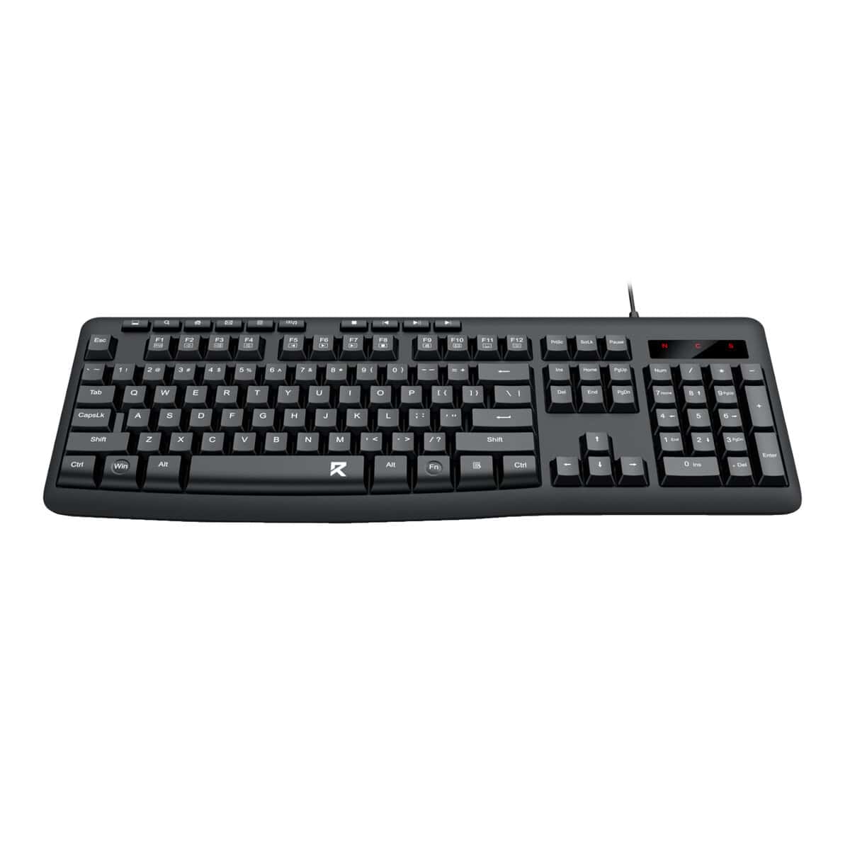 Redragon BK-7366 Full-size Ergonomic Wired Membrane Office Keyboard – Black