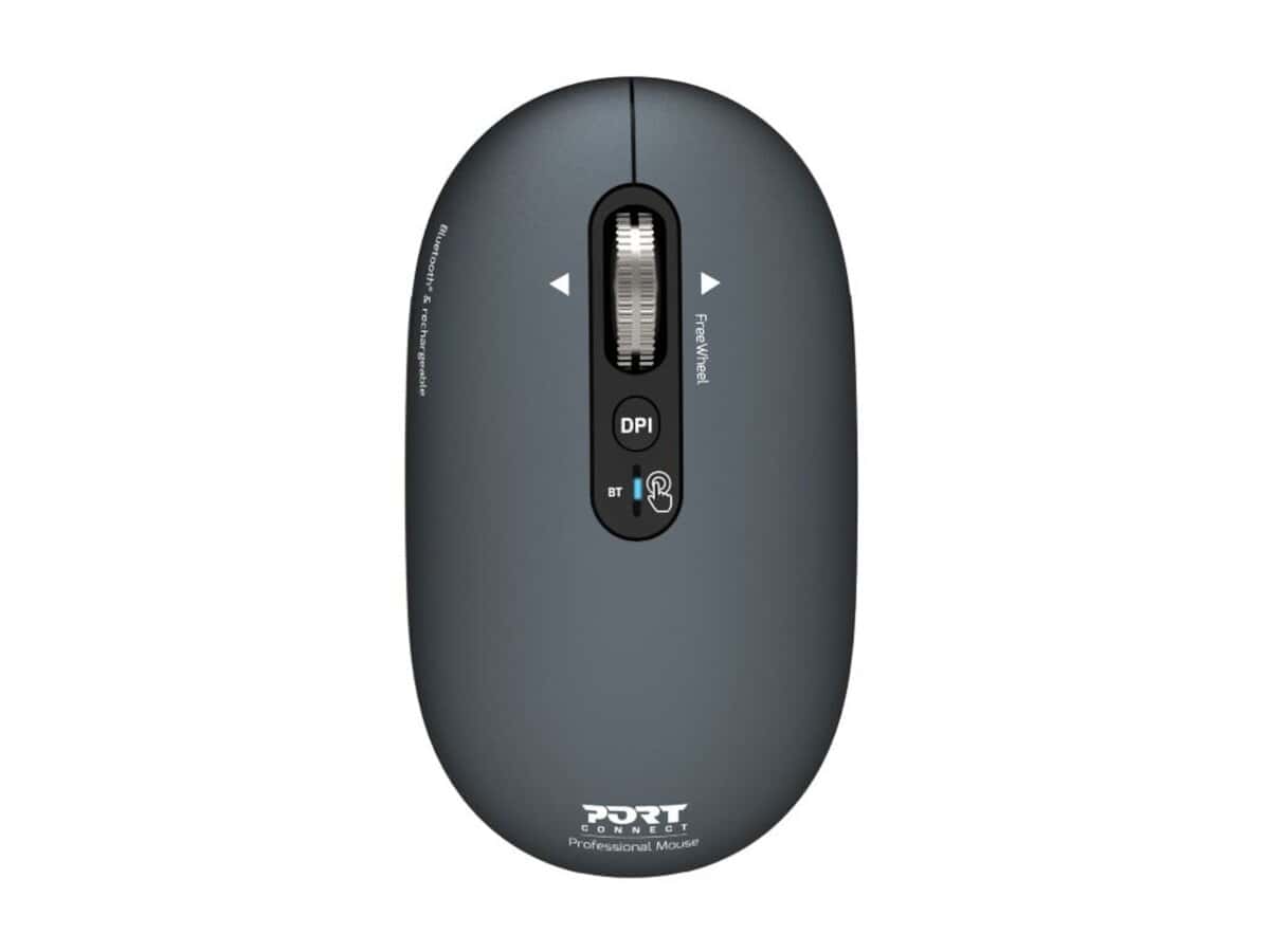 Port Connect PURE MAC Rechargeable Wireless & Bluetooth Mouse – Shadow