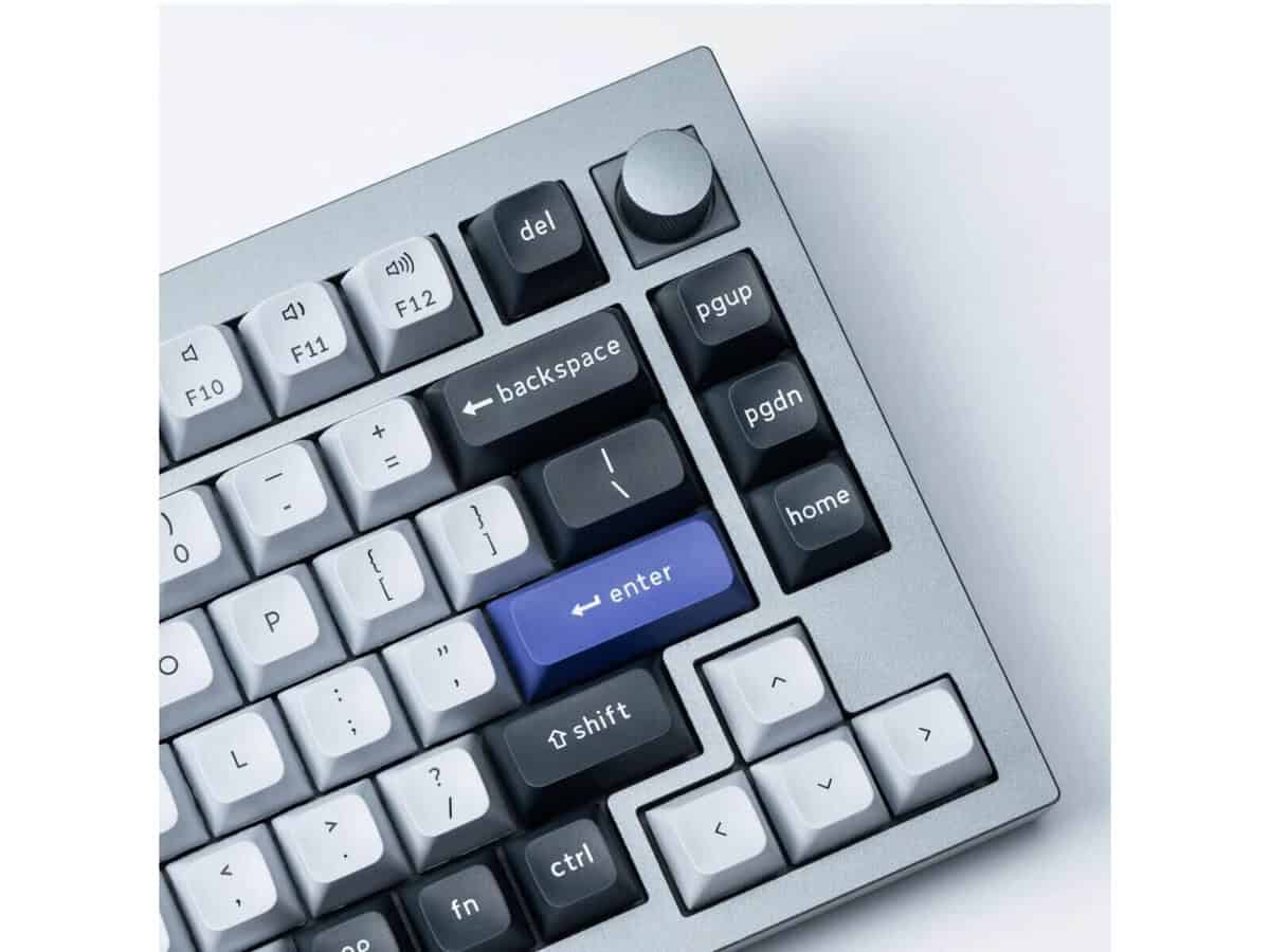 Keychron Double Shot KSA PBT Keycap Set – Dark Grey/White Smoke